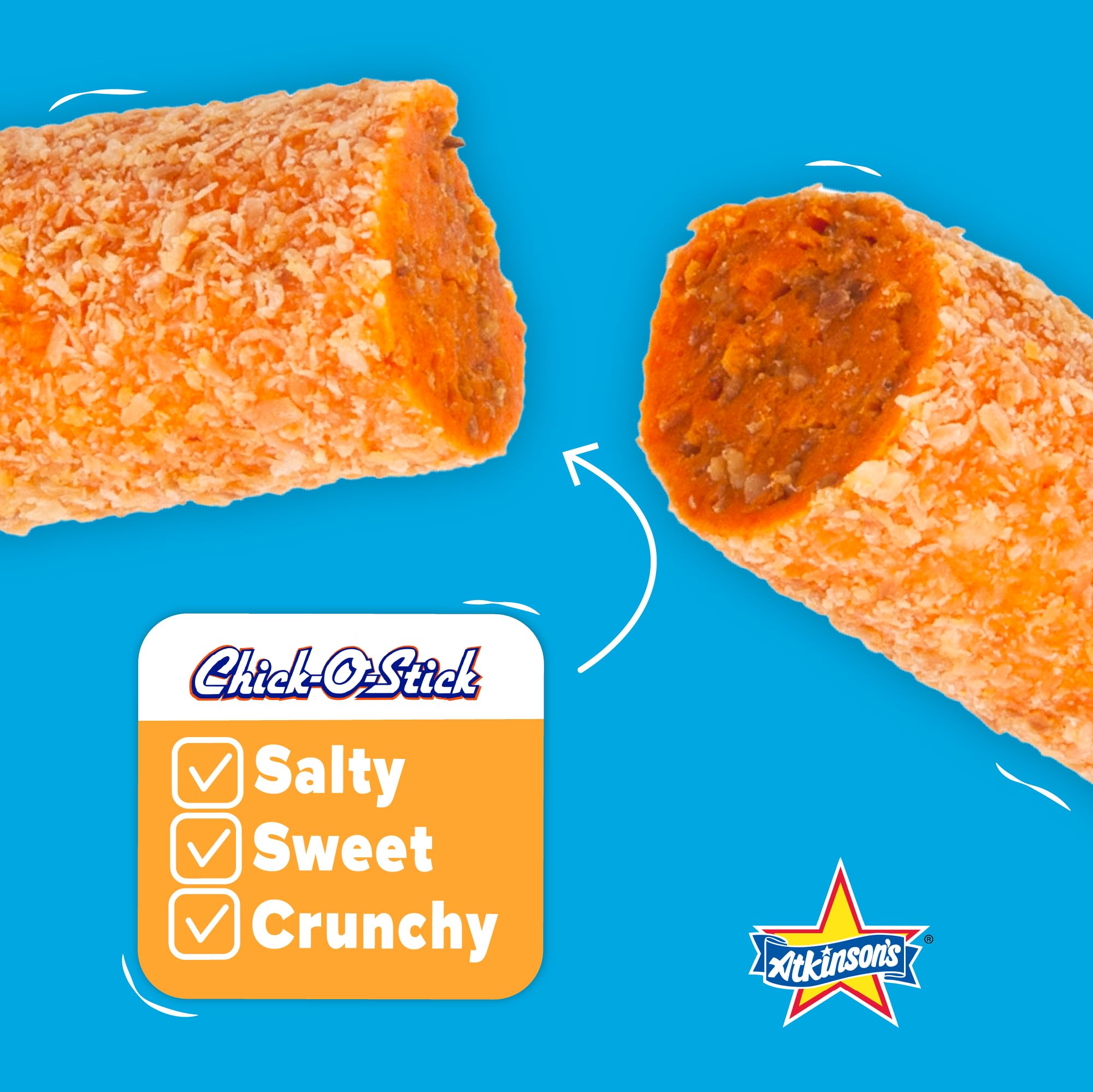 Chick o stick texture with visible coconut and peanuts for bold nutty flavor