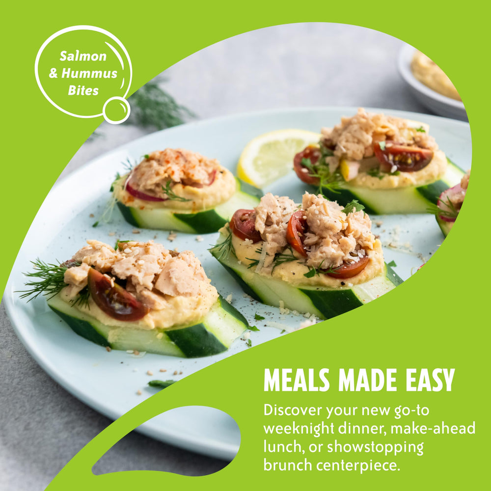 Chicken of the Sea salmon served on salad demonstrating quick meal boost