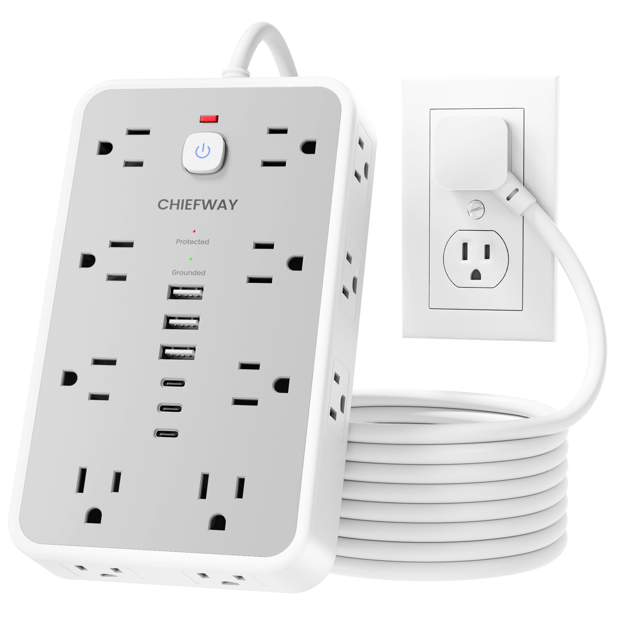 Chiefway front view showing 16 outlets for high capacity power access