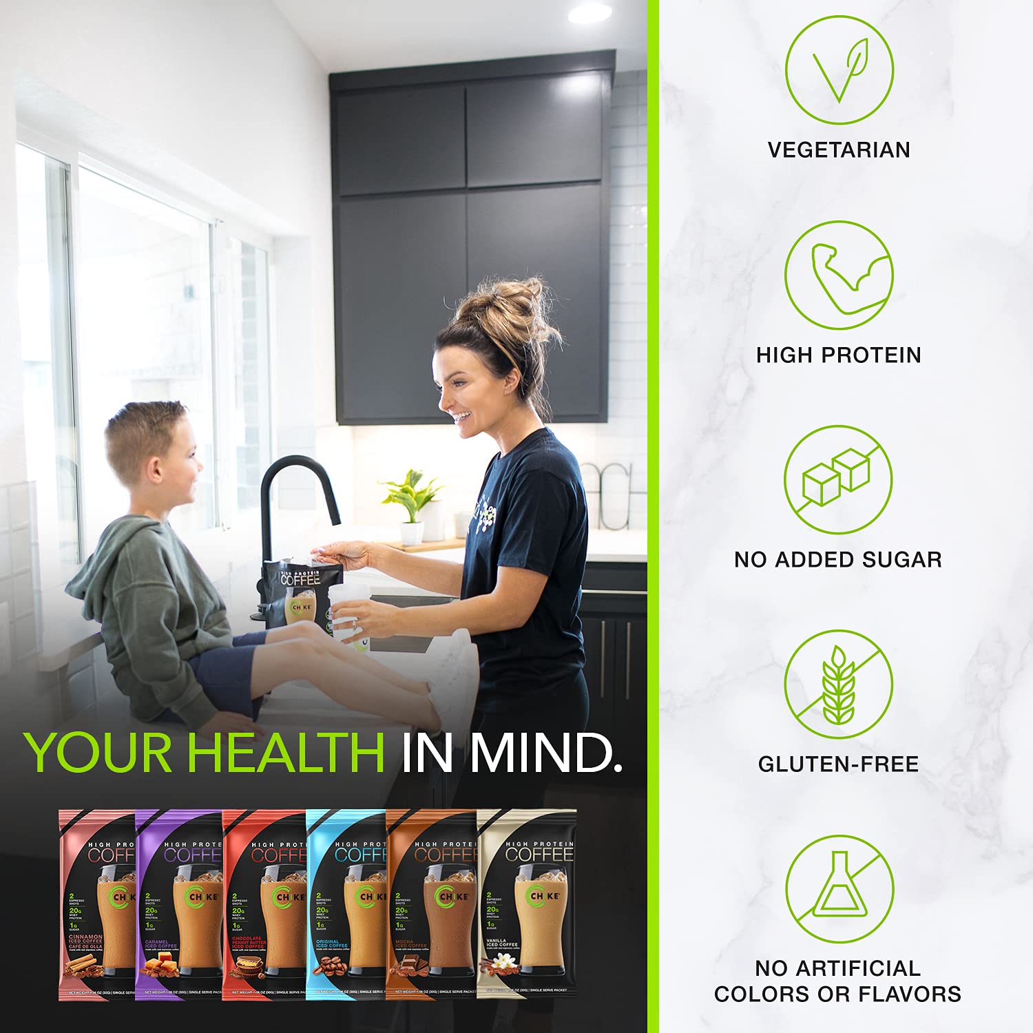 Person drinking CHIKE after workout showing brand fueling recovery with caffeine and protein