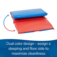 Children's Factory detailed welded seam showing waterproof protection for the foam core