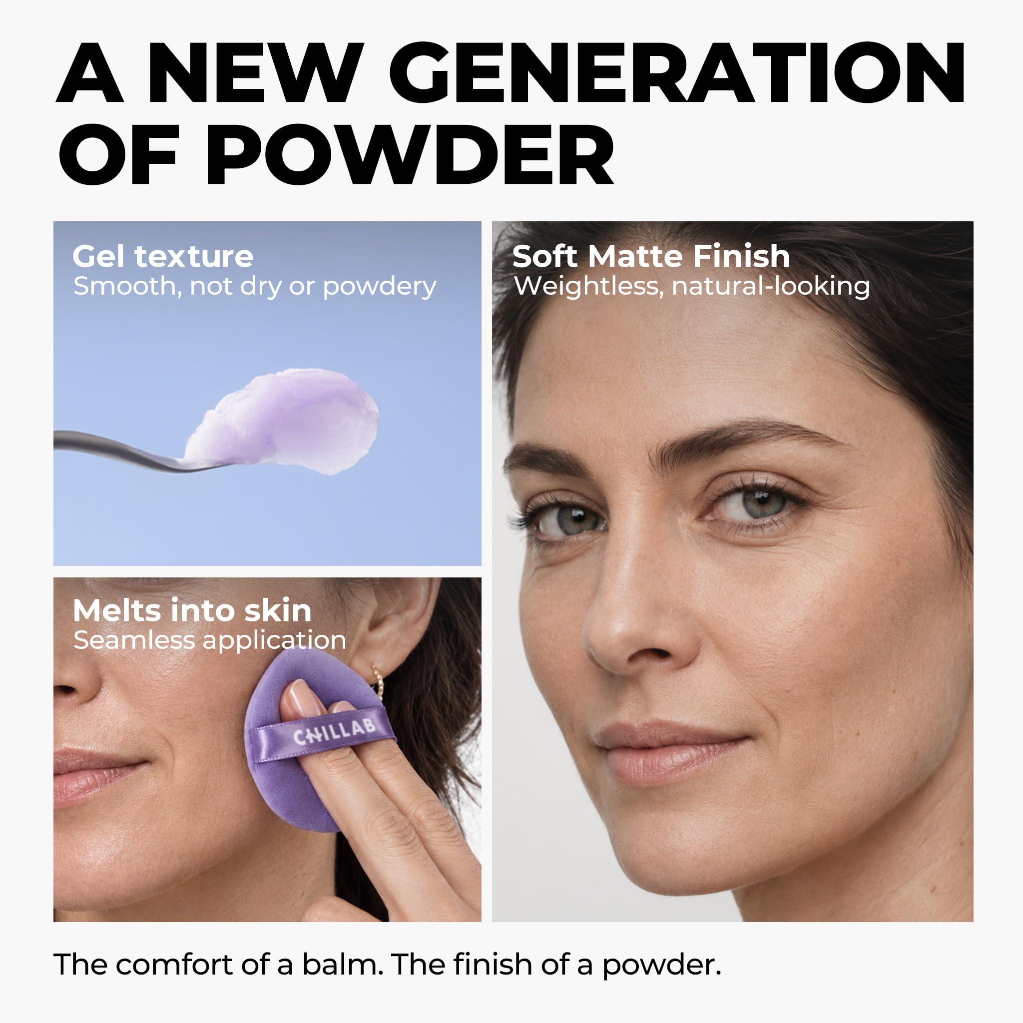 Chillab application on T-zone demonstrating matte control and reduced shine