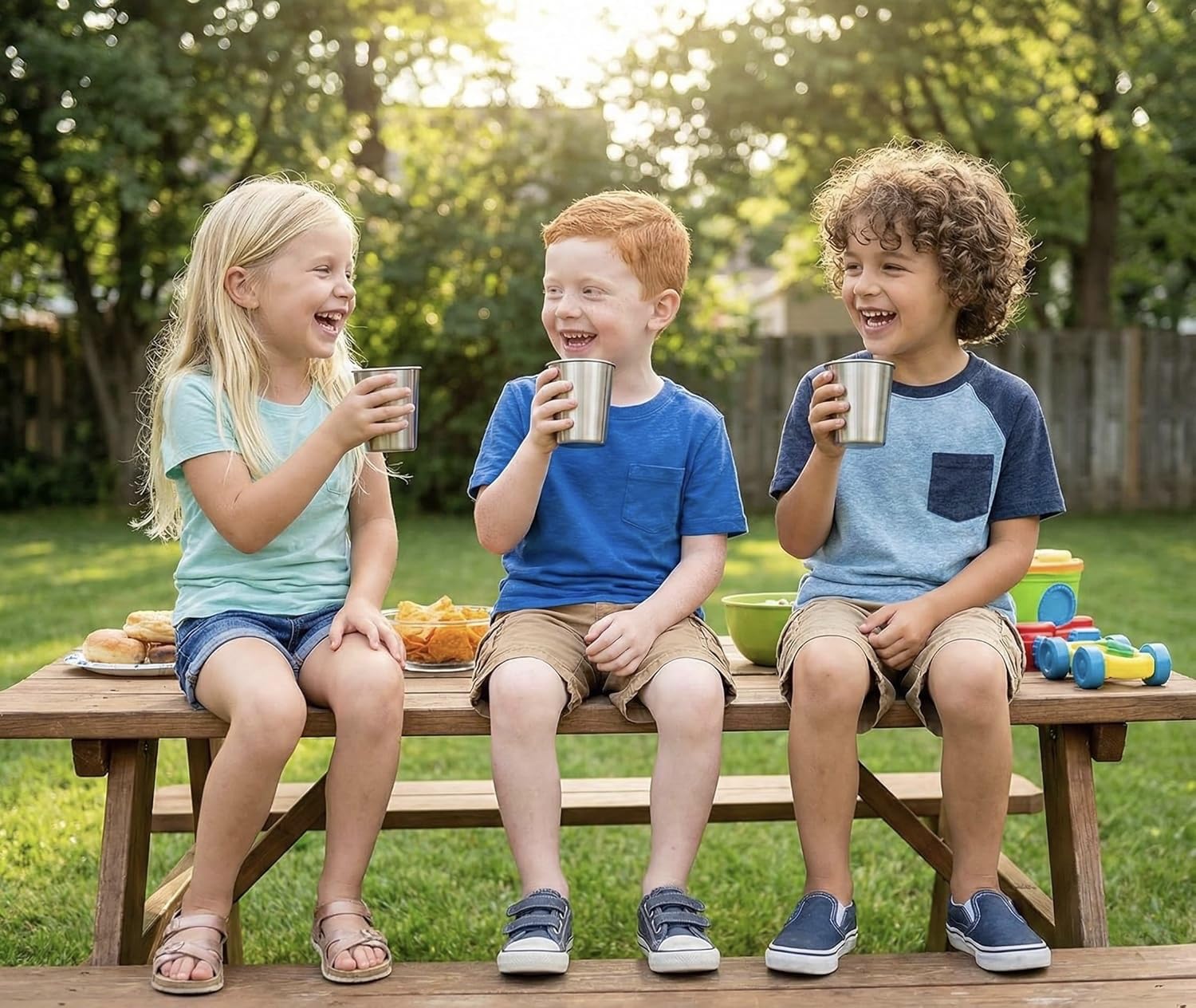 CHILLOUT LIFE four-pack on table, shows set ready for meals and parties