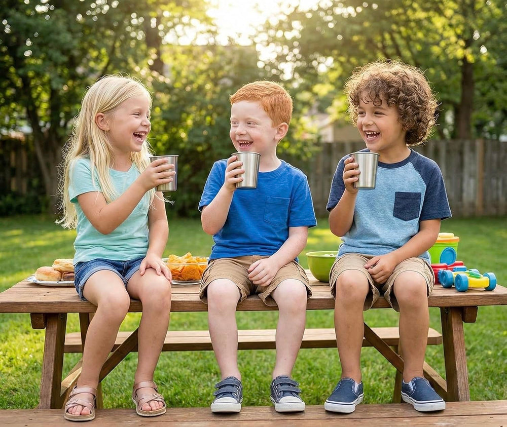 CHILLOUT LIFE four-pack on table, shows set ready for meals and parties