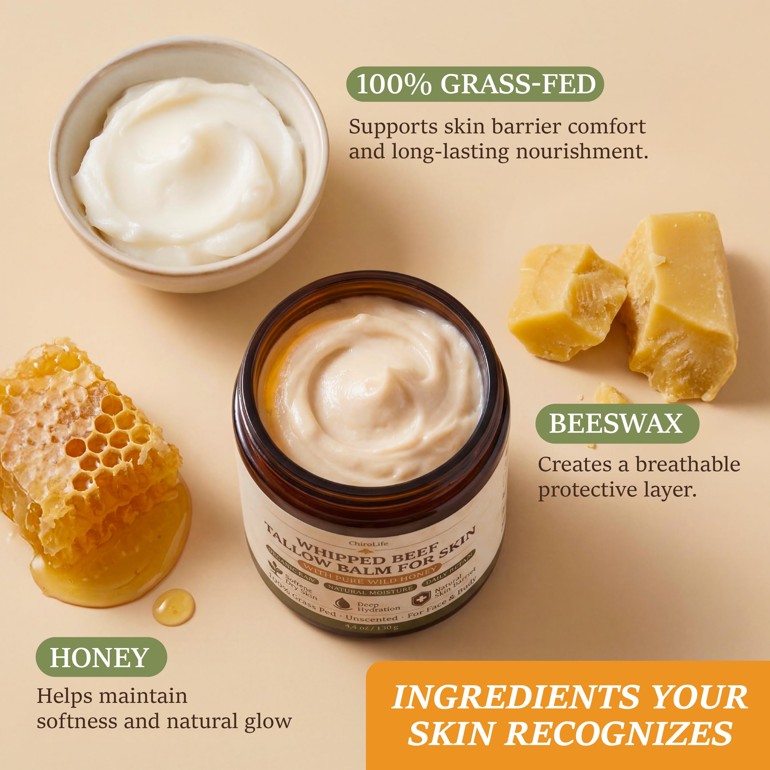 ChiroLife whipped balm texture close-up demonstrating quick absorption