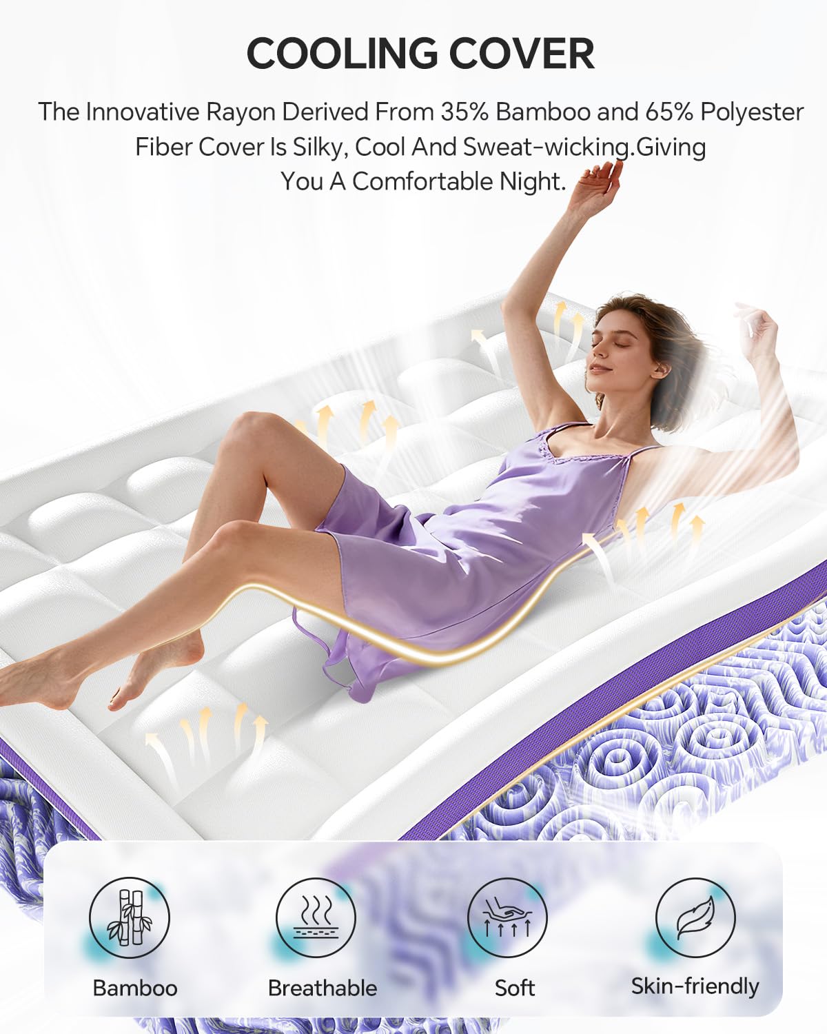 ChiXpace quilted pillow top close-up highlighting plush comfort and softness
