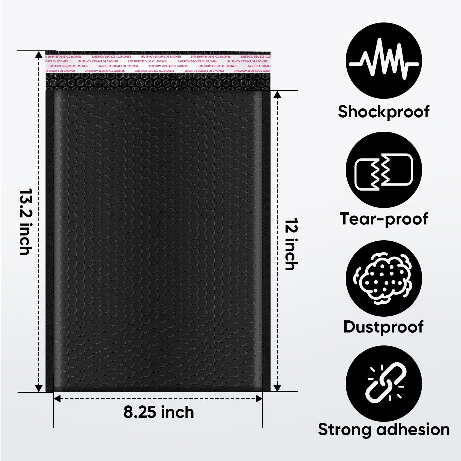 CHMI close-up of thick bubble lining showing shock-absorbing padding benefit