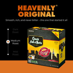 Chock Full o' Nuts brewed cup top view displaying crema and aroma, ready-to-drink benefit