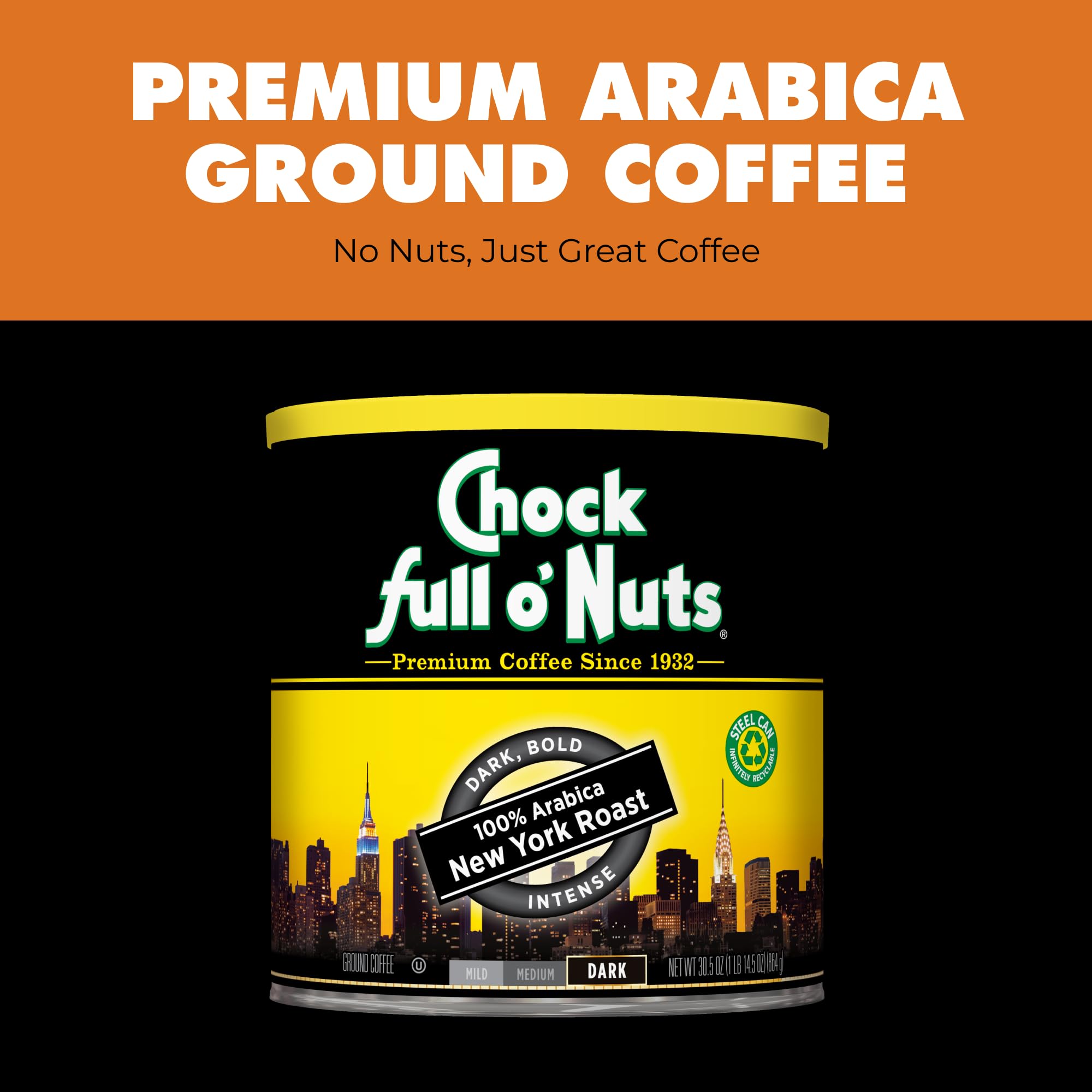 Chock Full o' Nuts grounds pouring into filter for drip and pour-over convenience