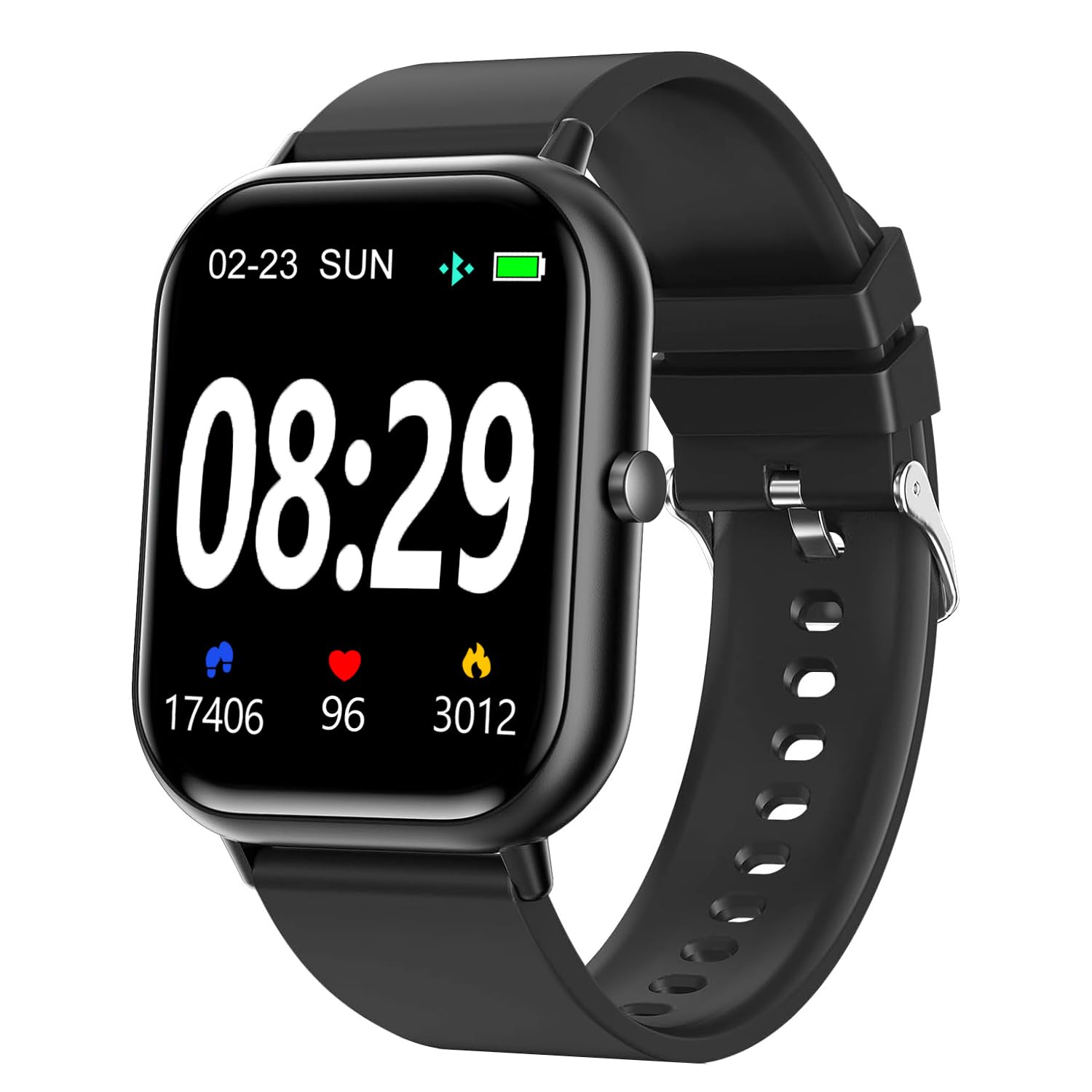 Choiknbo front display showing colorful watch face and clear notifications benefit readability