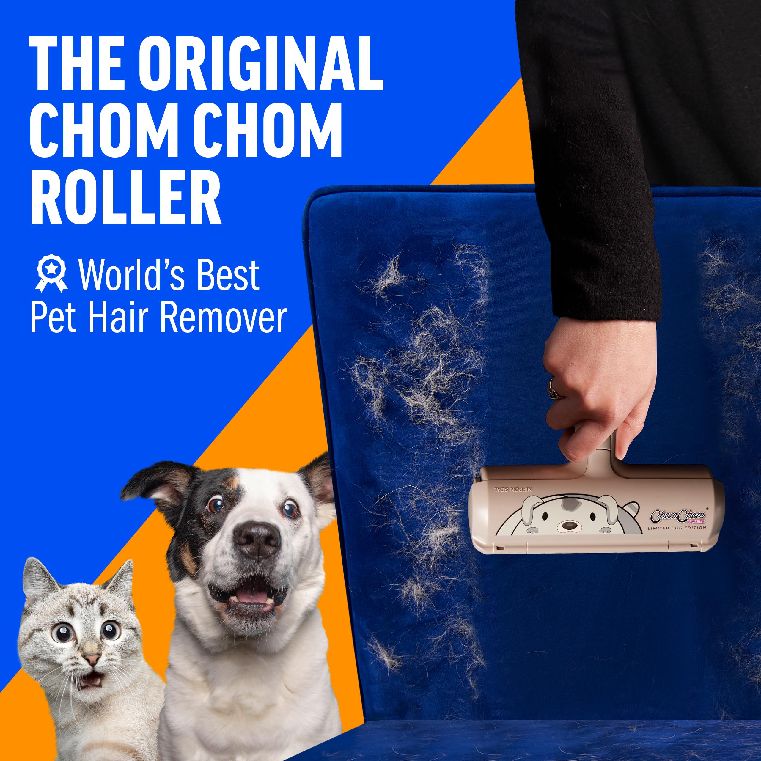ChomChom Roller brush close-up showing fine bristles that trap pet hair efficiently