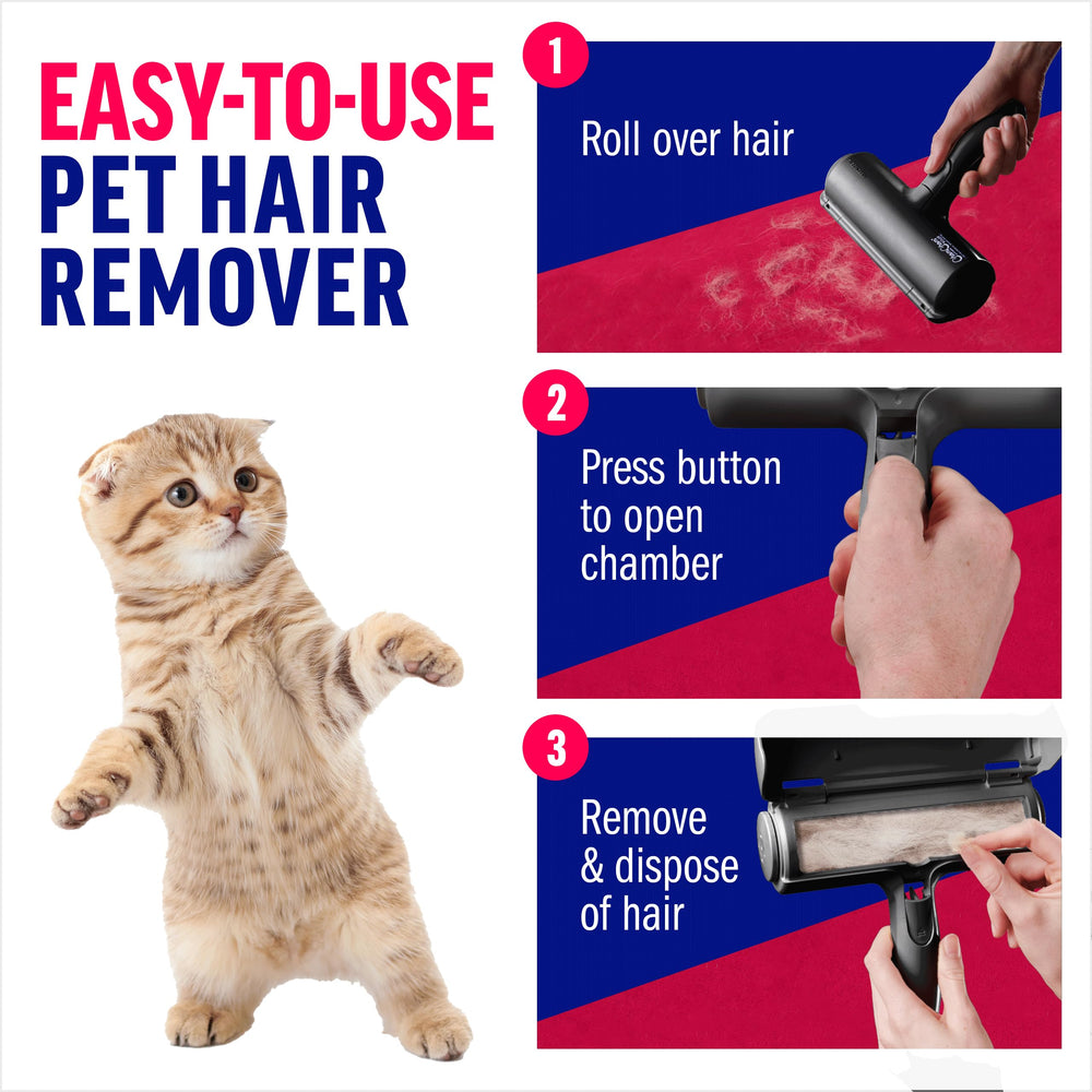 Close-up of ChomChom Roller combing ridges demonstrating how it lifts embedded pet hair efficiently