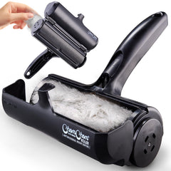 ChomChom Roller front view showing sleek black finish and compact handle for easy pet hair removal