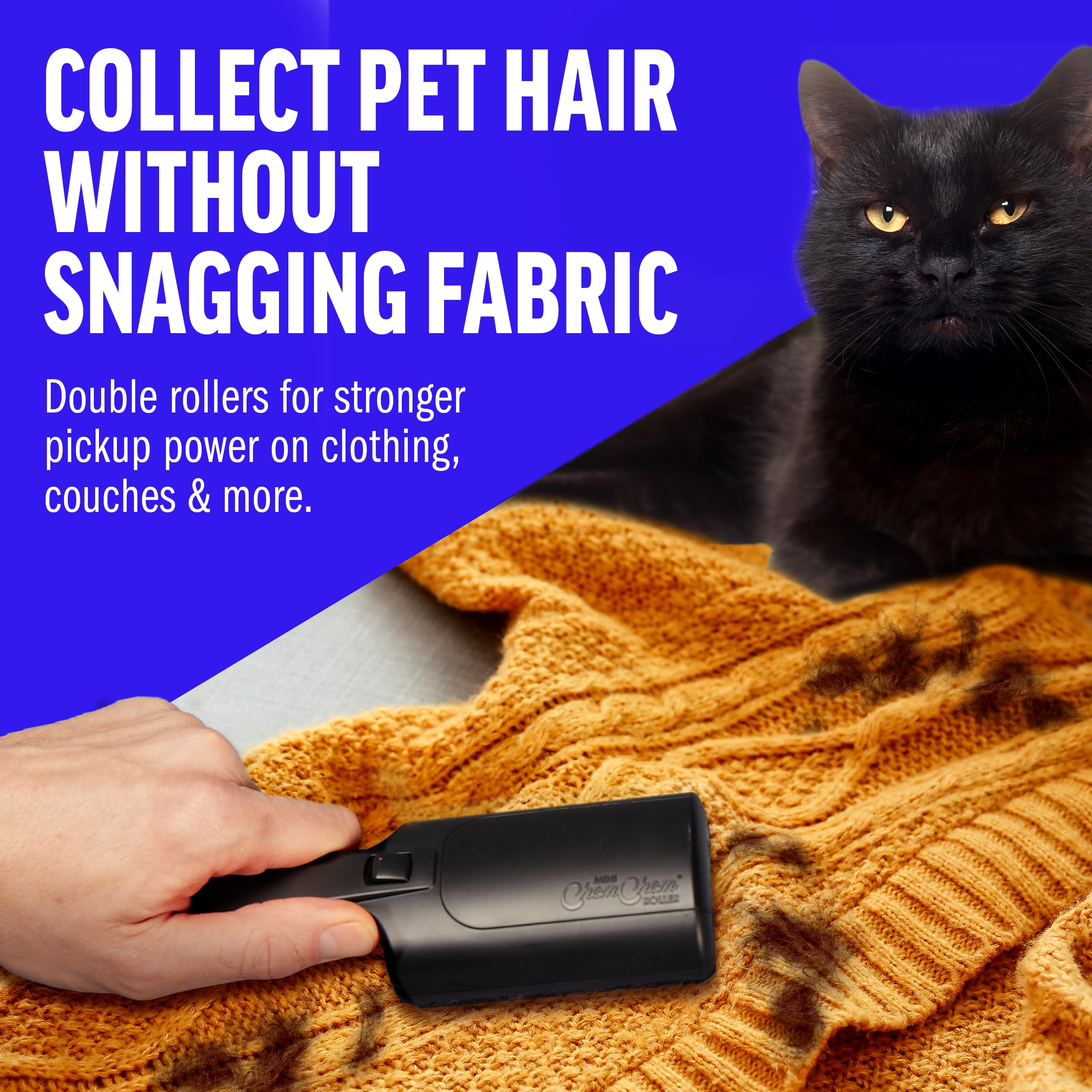 ChomChom Roller removing pet hair from jacket collar for polished look benefit