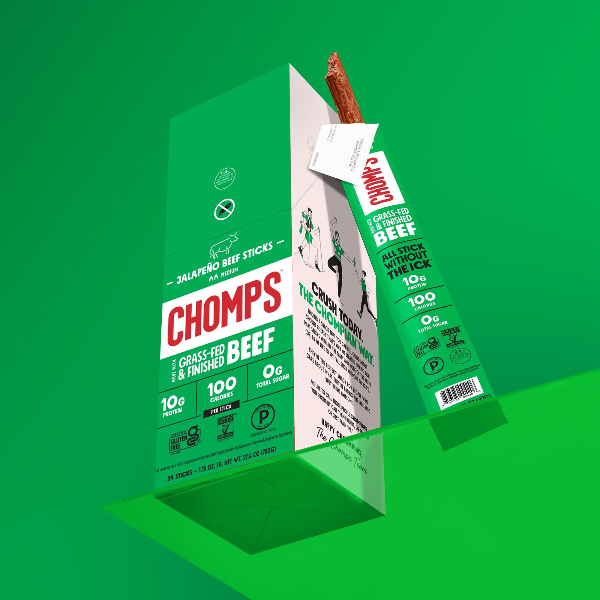 Chomps sticks on a hiking trail showing outdoor fuel and energy benefit