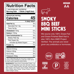 Chomps single Smoky BBQ stick close-up showing texture and seasoning, highlights real beef quality