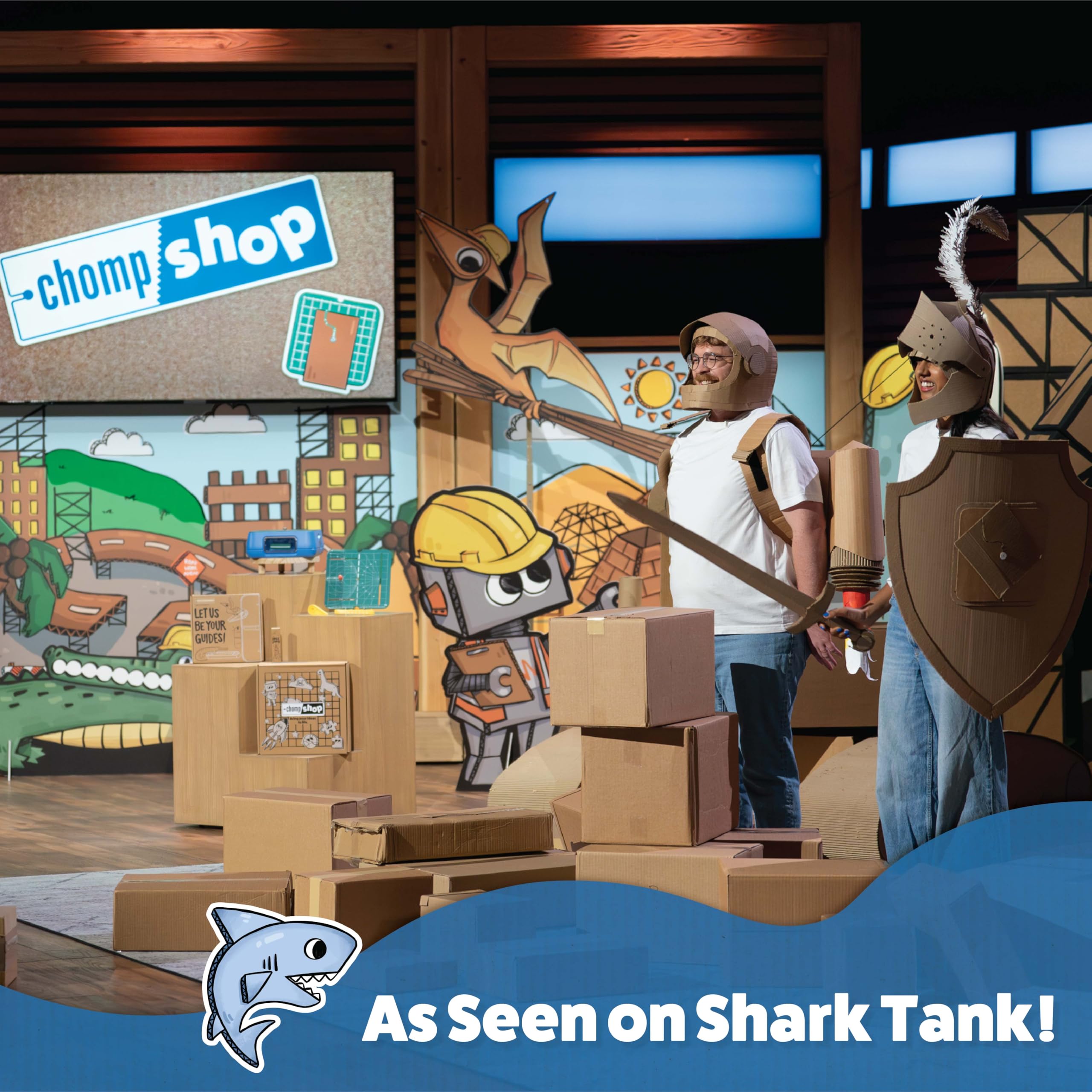 CHOMPSHOP ChompSaw open drawer collecting cardboard shavings for tidy cleanup