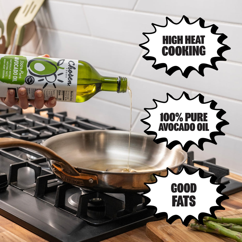 Chosen Foods used in skillet searing to show high-heat performance