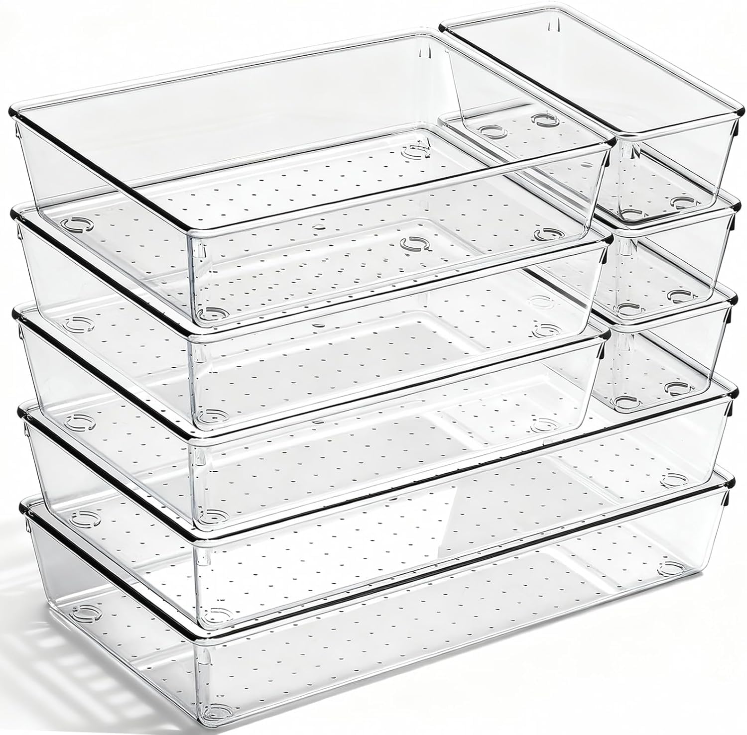 CHOWAY front view of all eight clear trays showing organization benefits