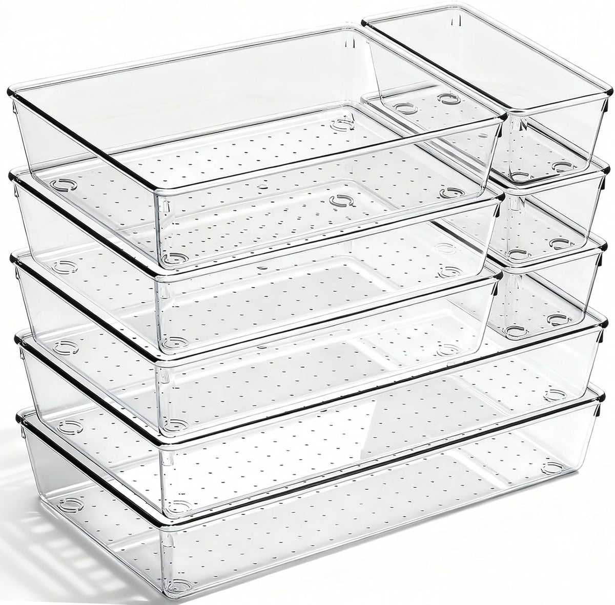 CHOWAY front view of all eight clear trays showing organization benefits