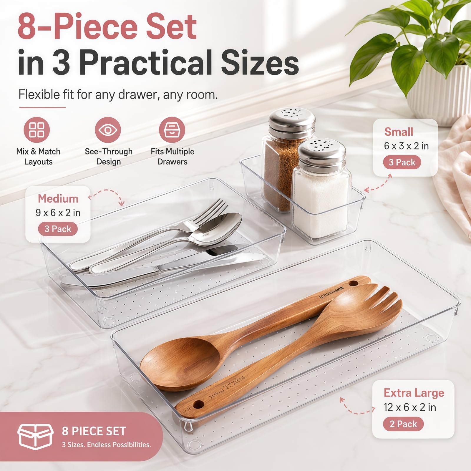 CHOWAY close-up of XL tray edge and clear PET for easy visibility