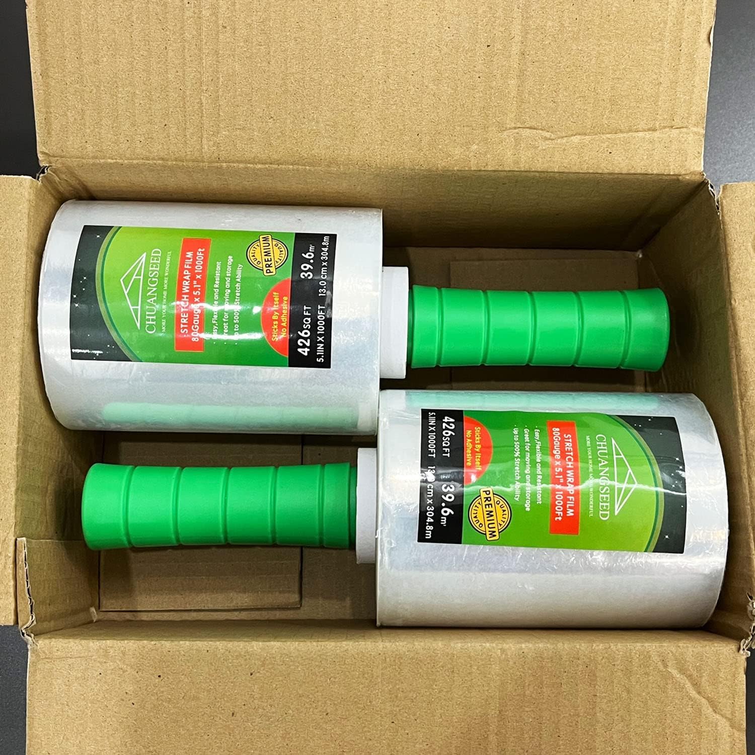 CHUANGSEED wrapped moving boxes in a van showing protection and clear label visibility
