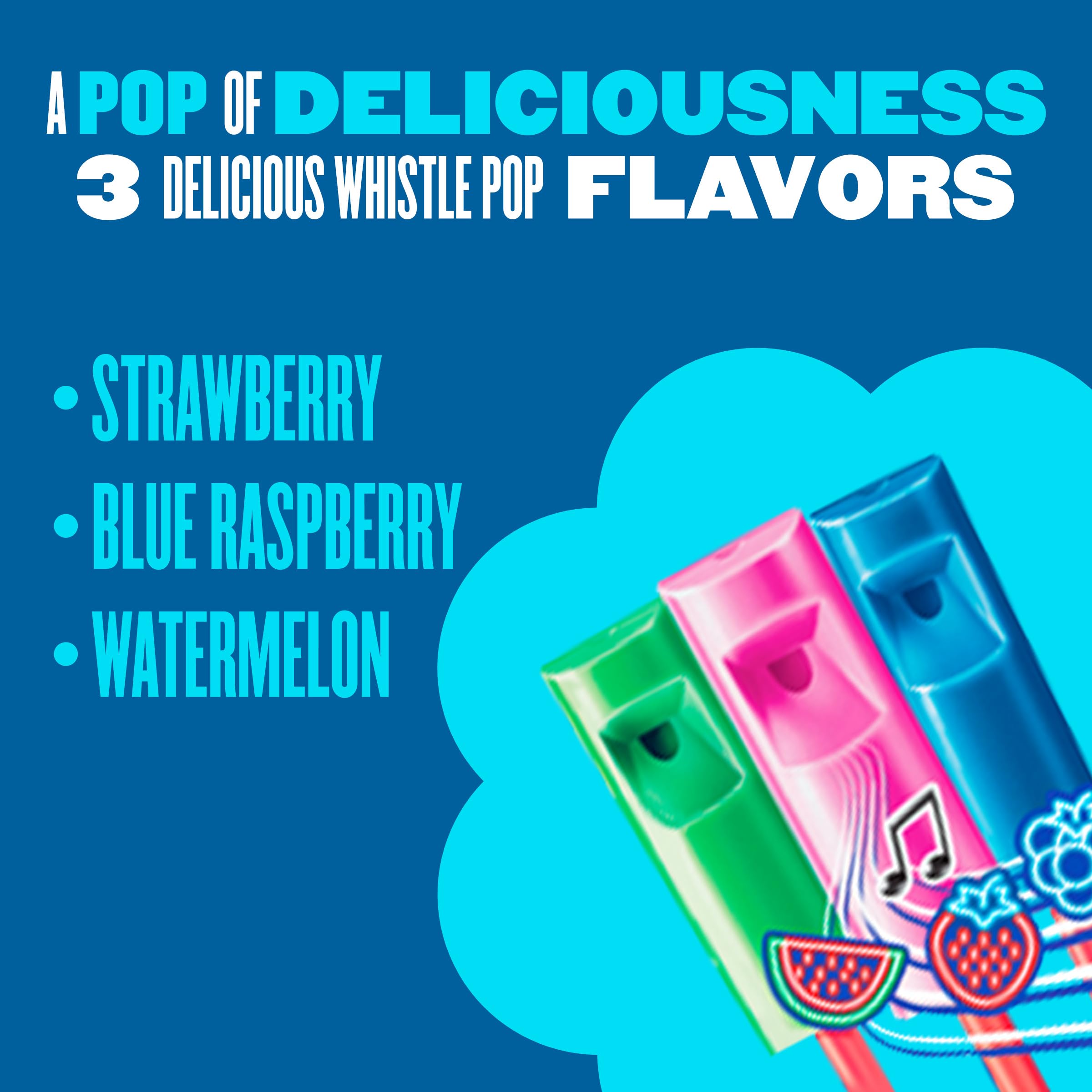 Stacked Melody Pops beside a ruler showing Chupa Chups size for scale clarity