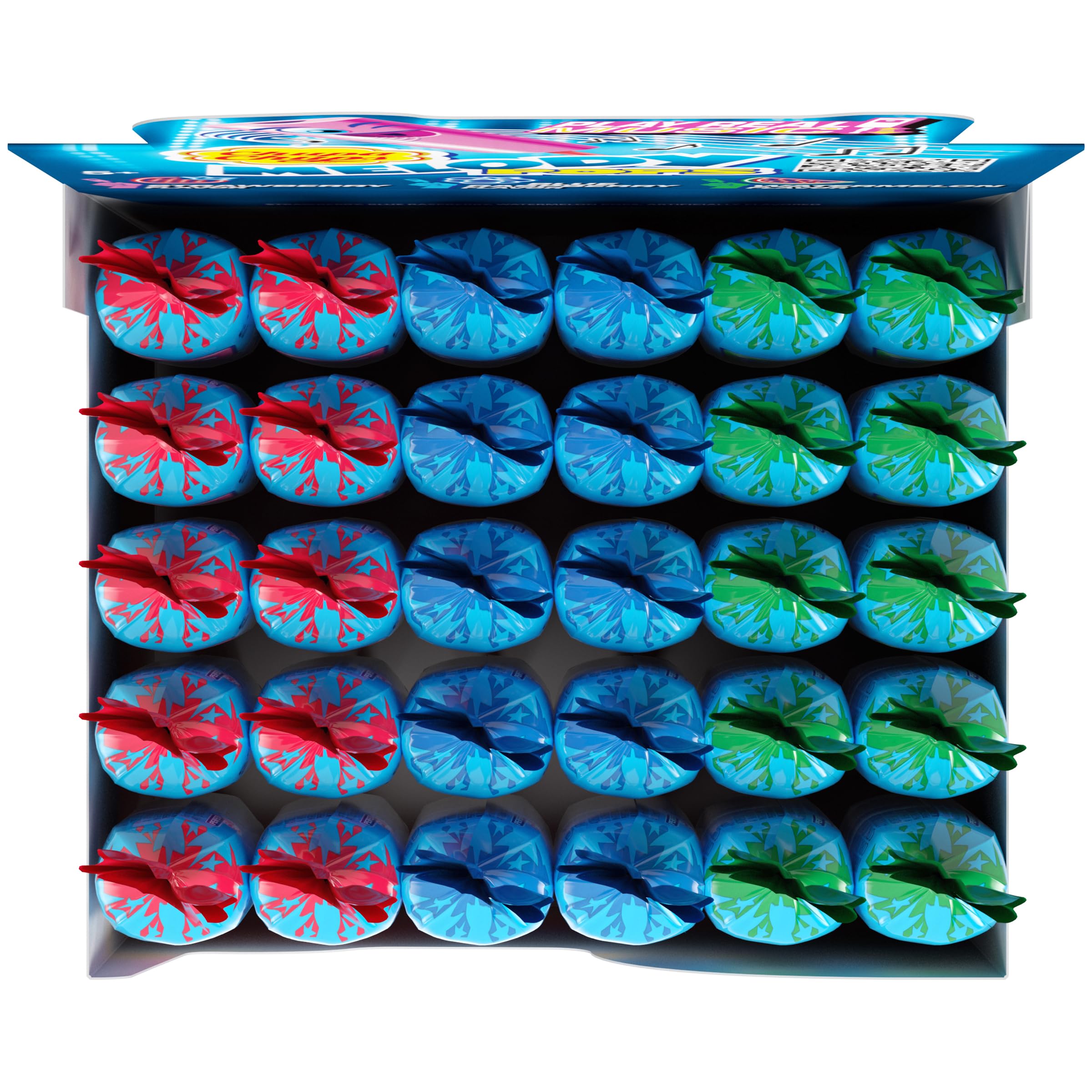 Three Chupa Chups Melody Pops in Strawberry Blue Raspberry Watermelon for flavor variety