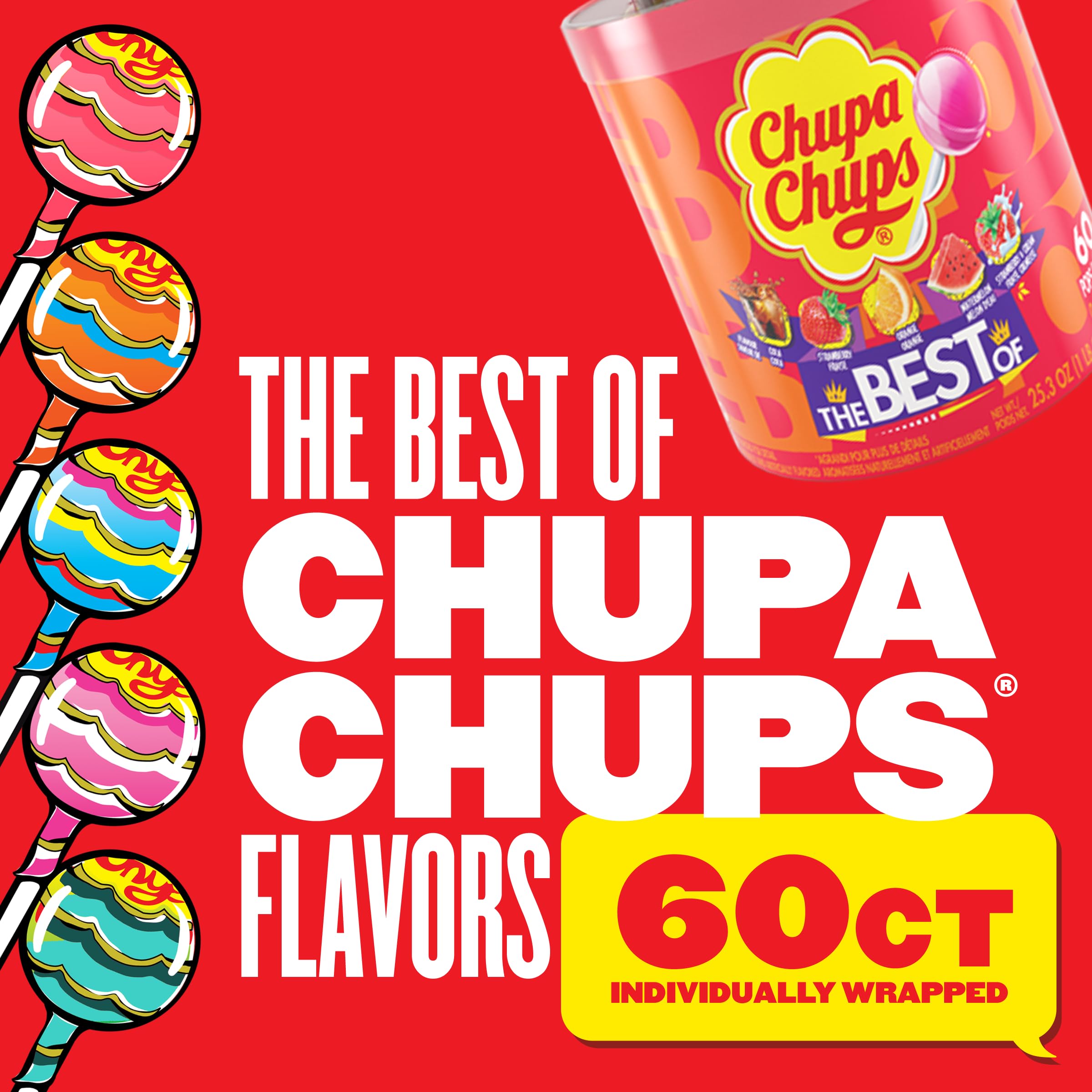 Chupa Chups drum in hand demonstrating size and party portion convenience