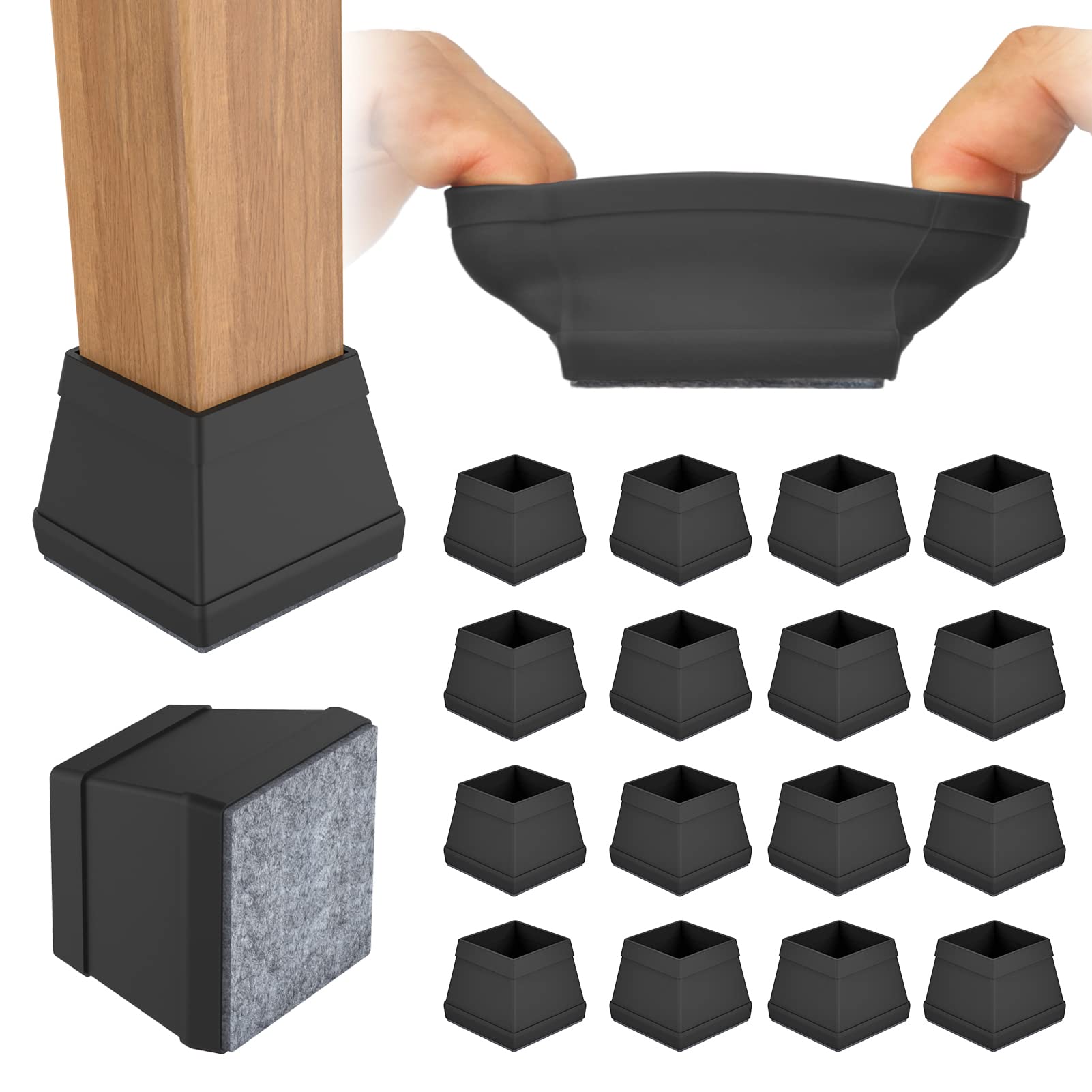 CHWM front view of 16-piece black covers protecting floors and simplifying installation