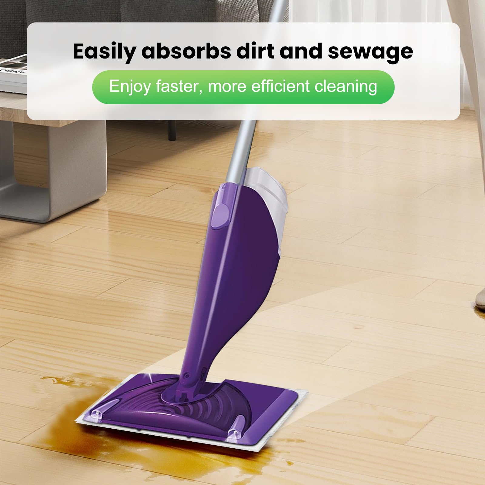 Chyodi pad attached to Wet Jet mop in use for faster cleaning benefit