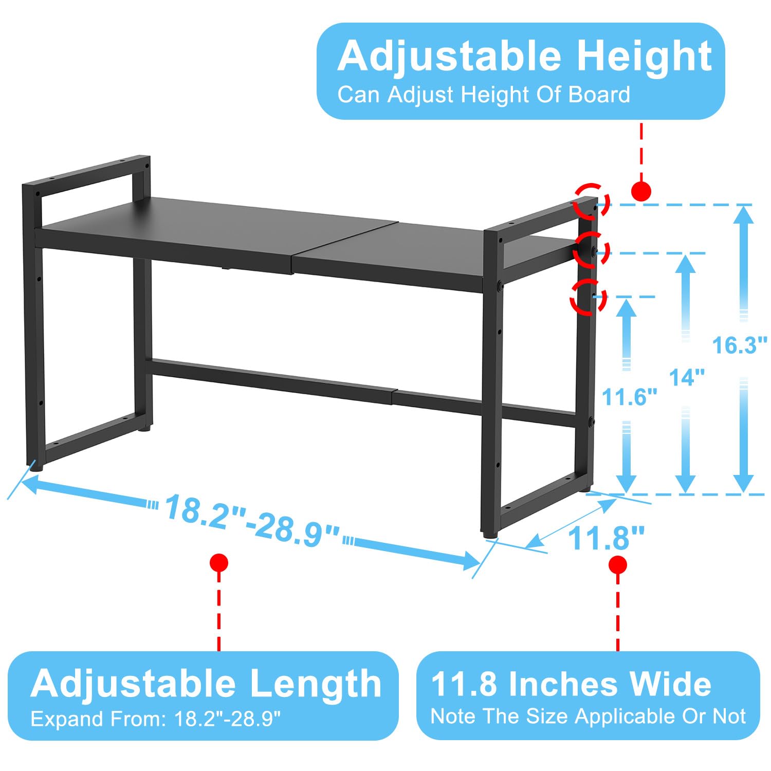 Cidaziya closeup of height-setting mechanism for flexible shelf clearance