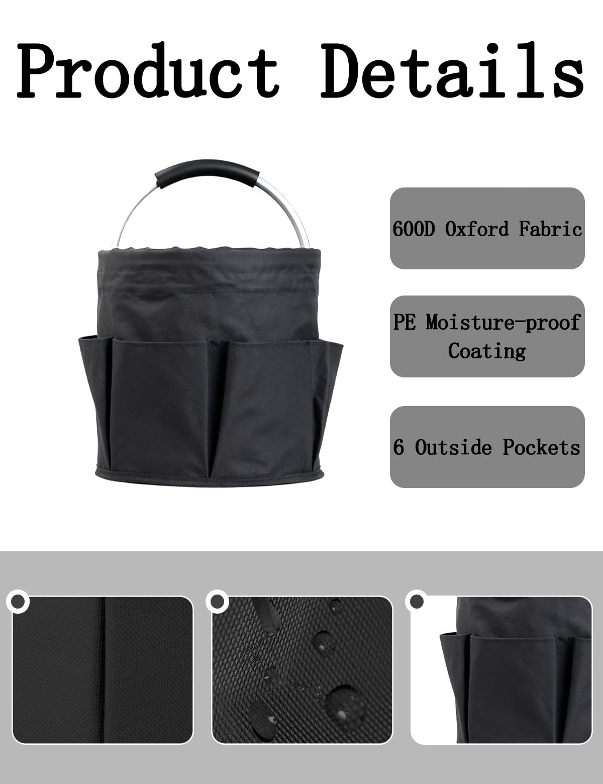 CIHTL side pockets detail holding brushes and gloves for tidy organization