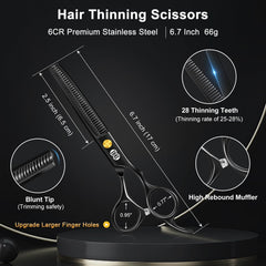 CIICII thinning shears teeth detail demonstrating no-snag blending benefit