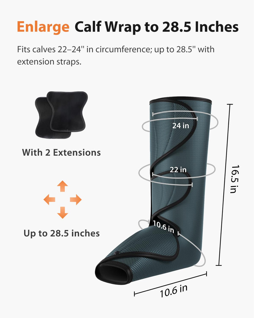 CINCOM leg massager in use on sofa demonstrating convenient at-home comfort