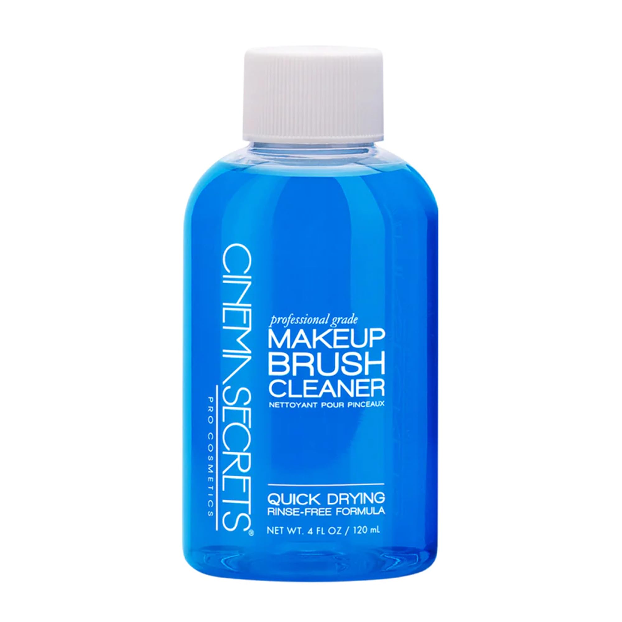 Cinema Secrets front bottle showing Blue Vanilla label and quick-clean benefit