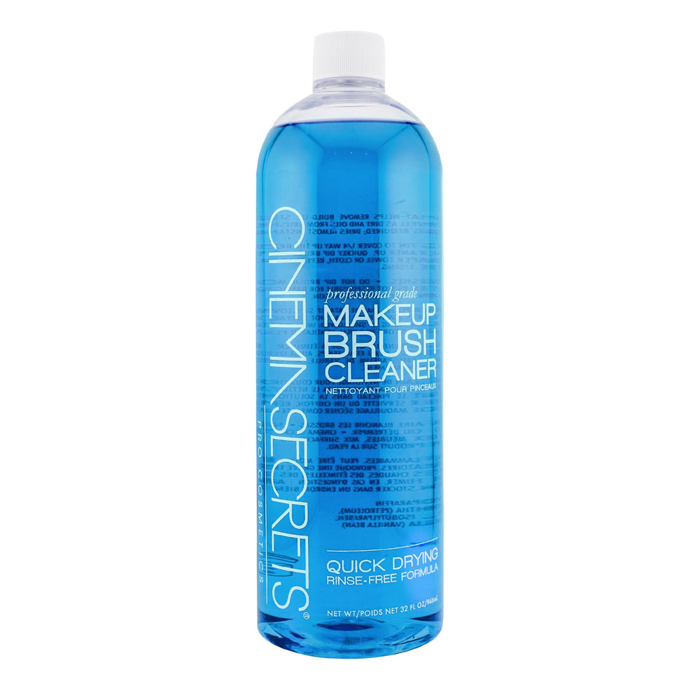 Cinema Secrets front bottle showing blue vanilla cleaner and quick-dry benefit