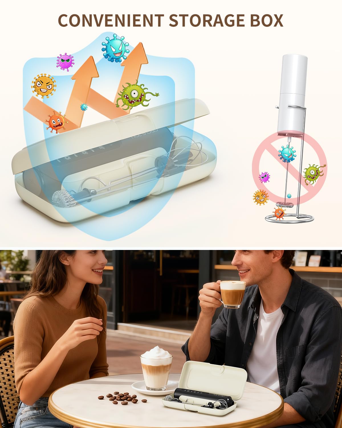 CIRCLE JOY creating milk foam in latte for creamy texture benefit