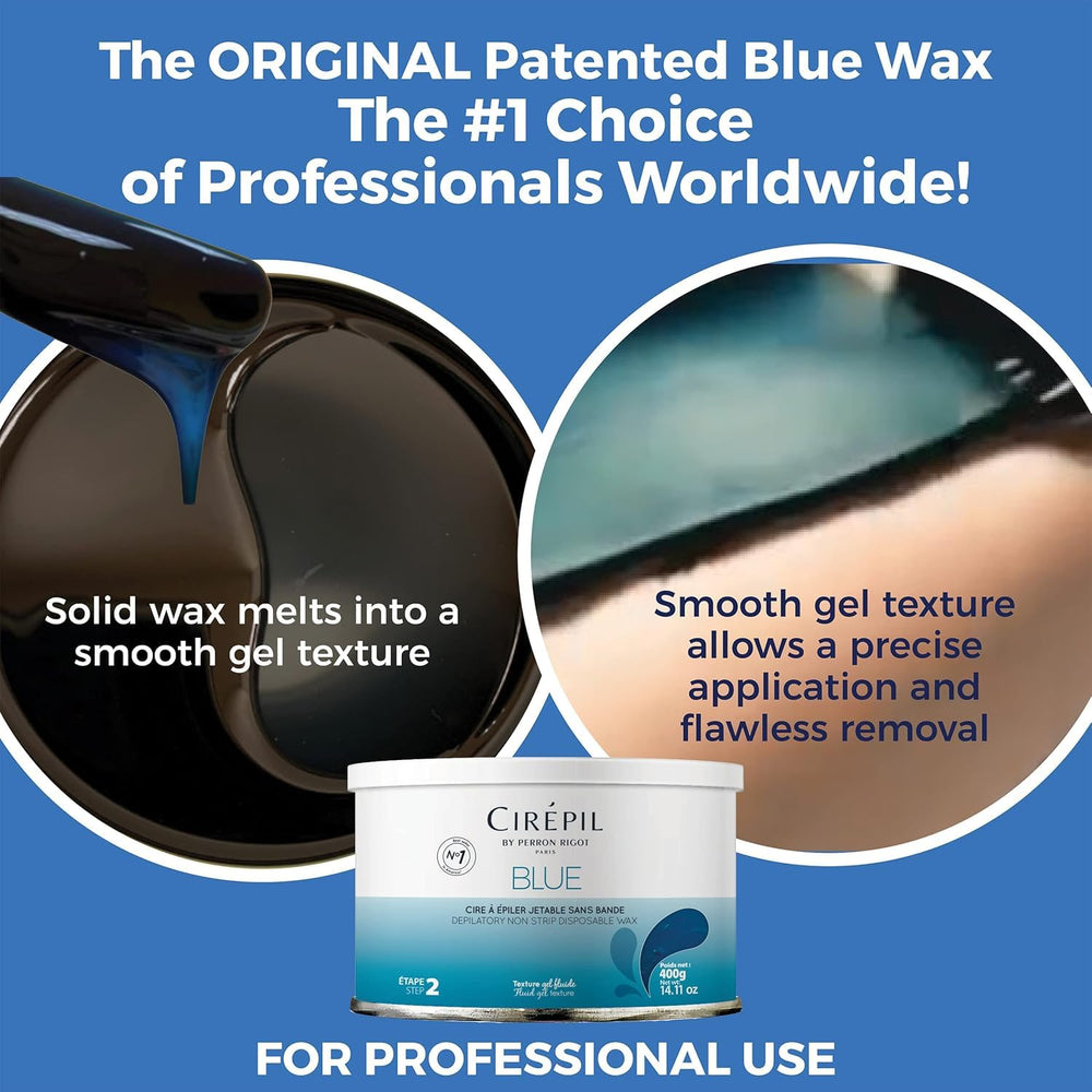 Cirepil blue spatula applying wax illustrating precise application control