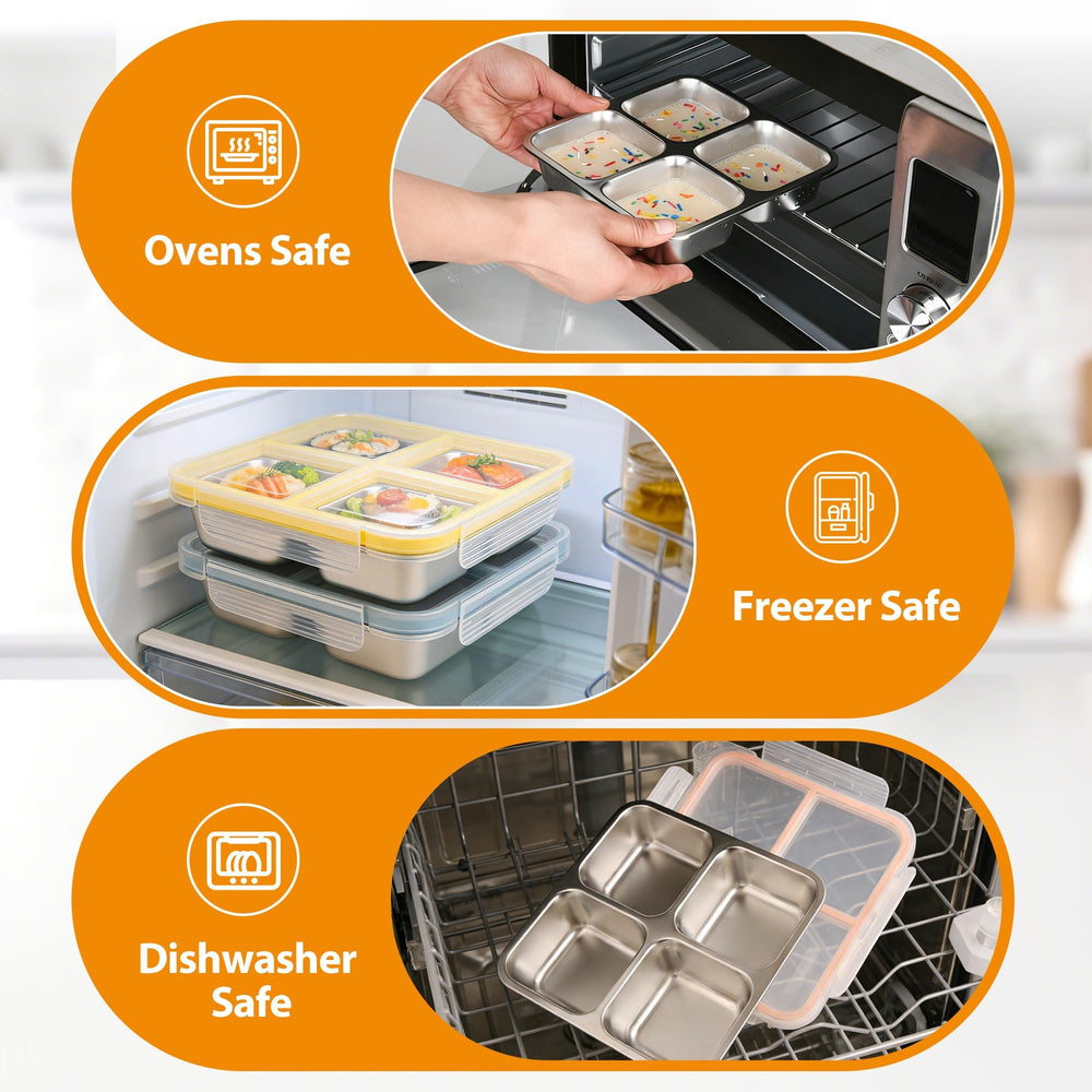 clamder in-use office lunch setting keeps meals organized