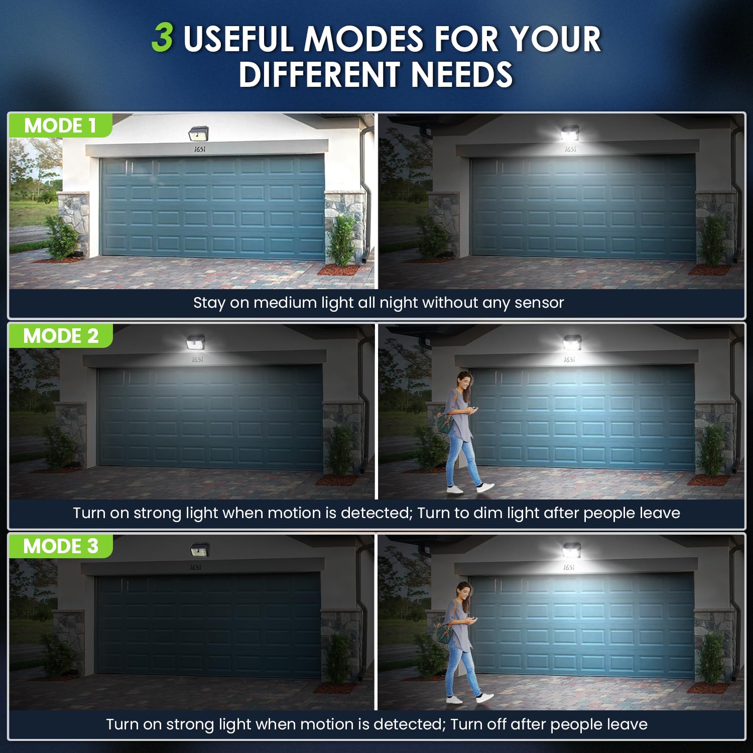 CLAONER solar light mounted on a deck rail, provides hands-free outdoor safety