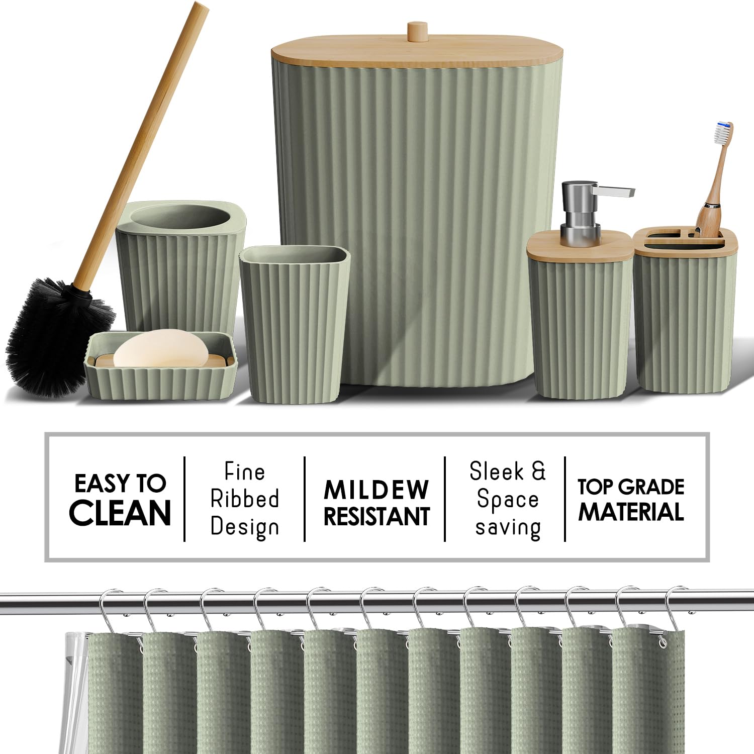 Clara Clark toothbrush holder and tumbler top view illustrating organized countertop storage