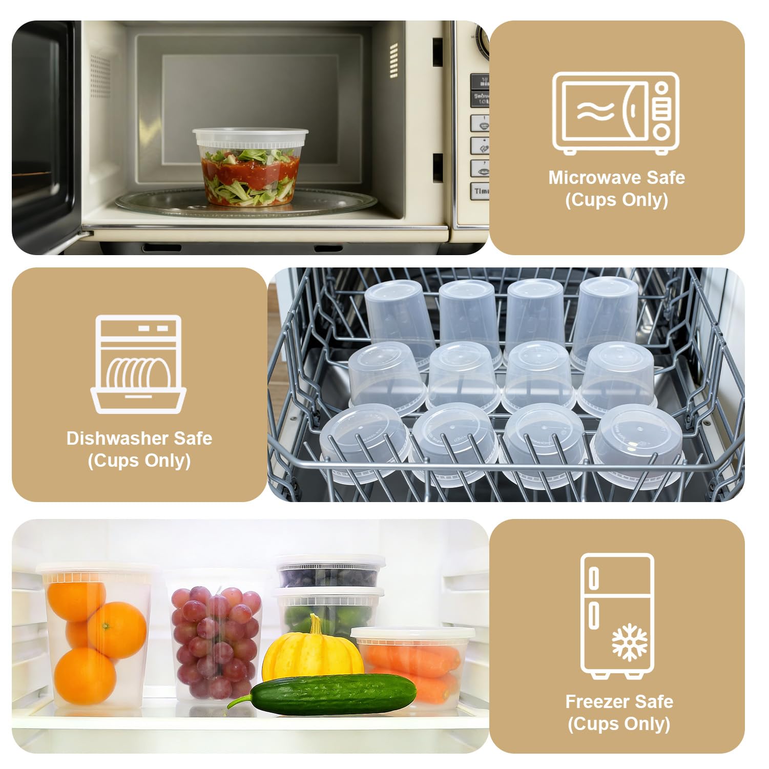 Clawsoff lids removed showing secure snap-fit and easy access