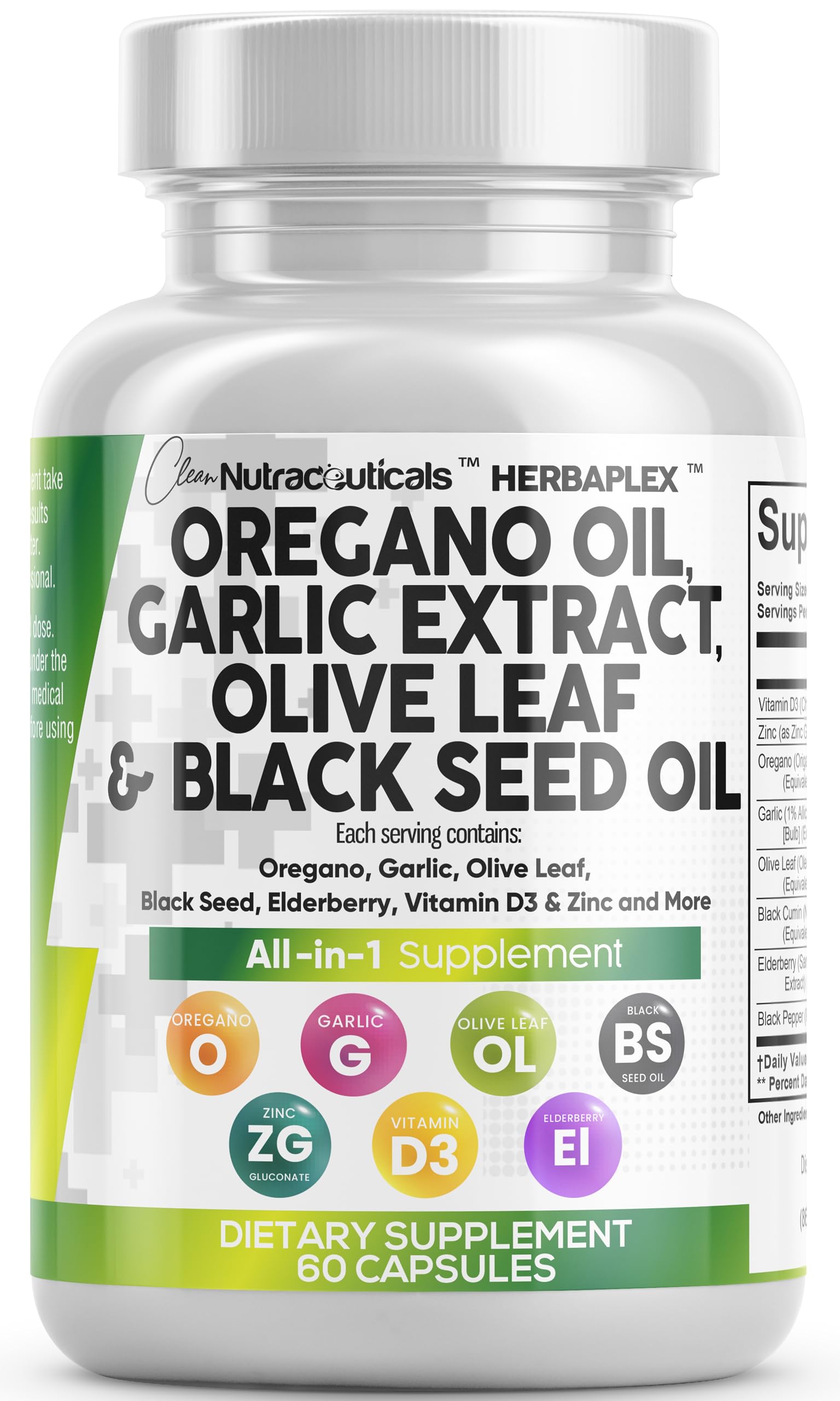 Clean Nutraceuticals front packaging showing HerbaPlex capsules and benefits