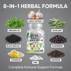 Spread of oregano, black seed, garlic and elderberry with Clean Nutraceuticals bottle