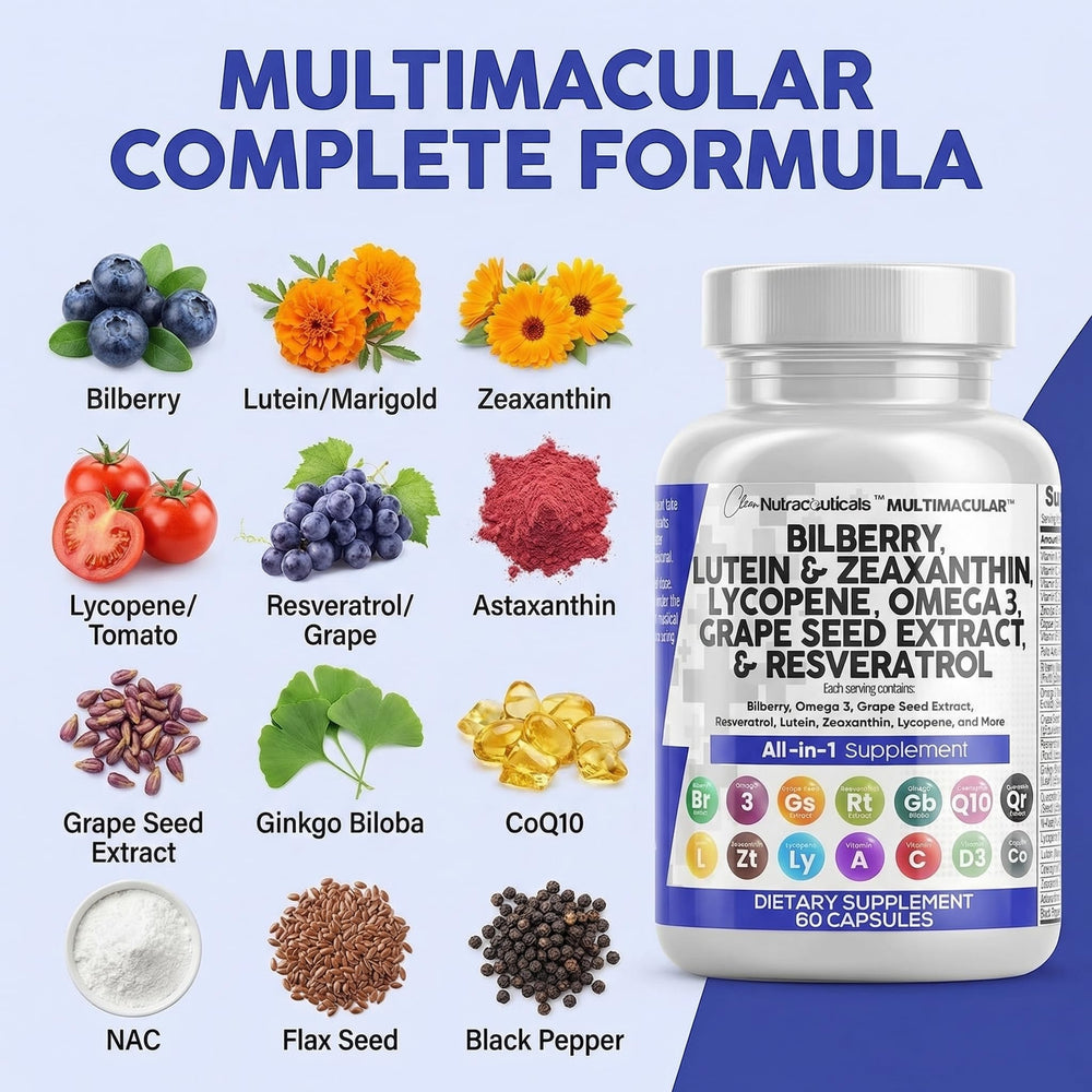 Clean Nutraceuticals bilberry and grape seed image showing antioxidant benefit