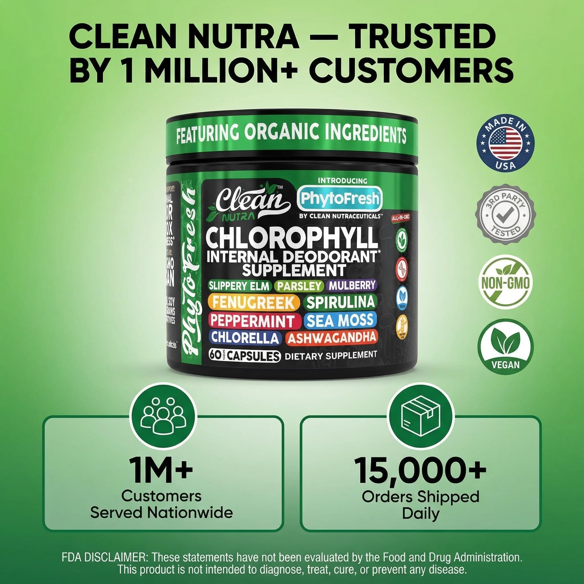 Clean Nutraceuticals opened capsule powder detail showing concentrated greens