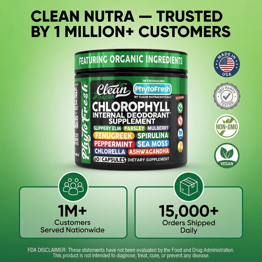 Clean Nutraceuticals opened capsule powder detail showing concentrated greens