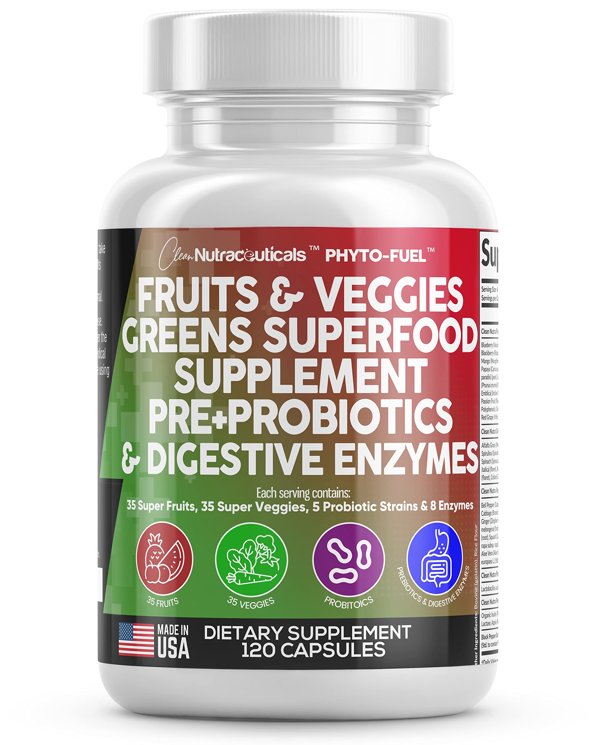 Clean Nutraceuticals bottle front label showing product name and count, clear branding benefit