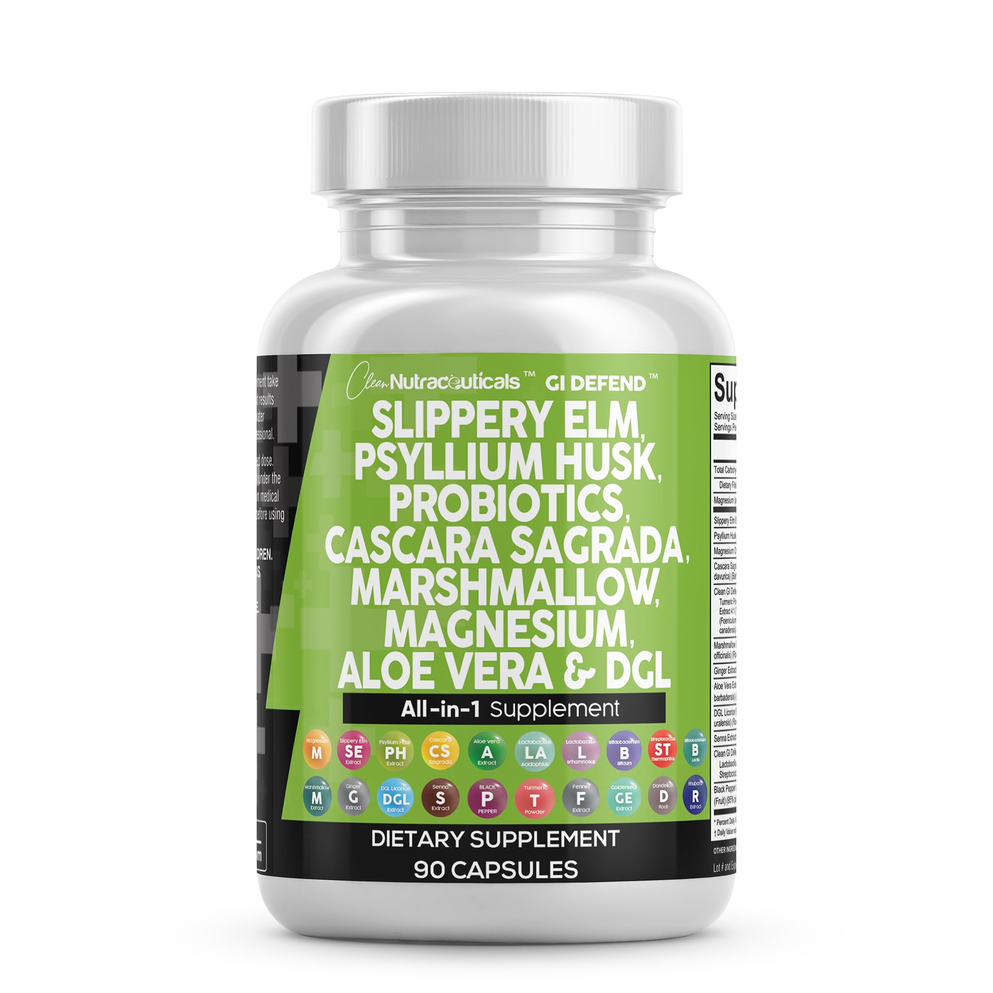 Clean Nutraceuticals front label of GI Defend showing key ingredients and benefit